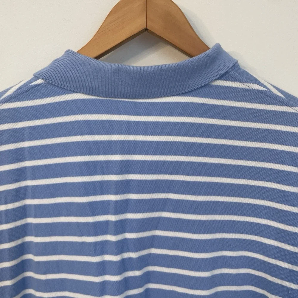 Polo Ralph Lauren Shirt XL Blue White Striped Orange‎ Pony Preppy Cotton Mens XL